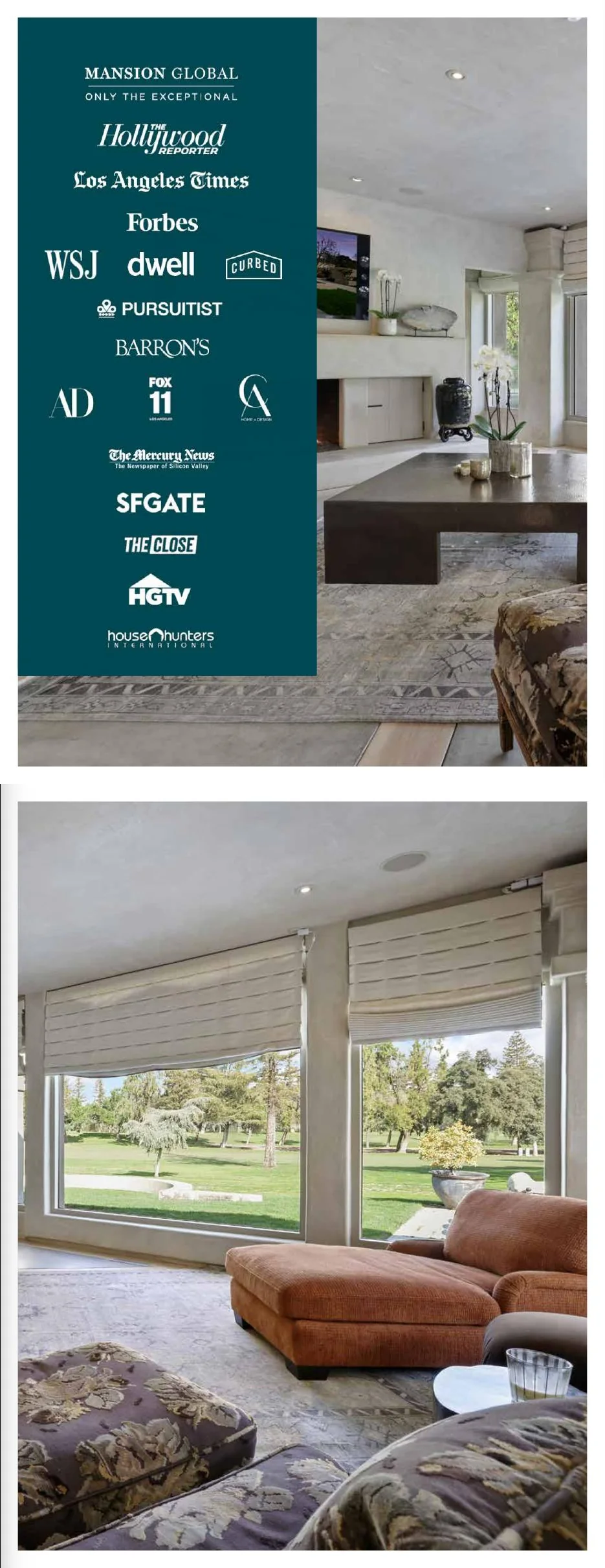 Pages 42–43: Craft & Bauer marketing and luxury real estate imagery.